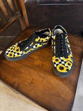 Sunflower Checkerboard Low-Top Vans